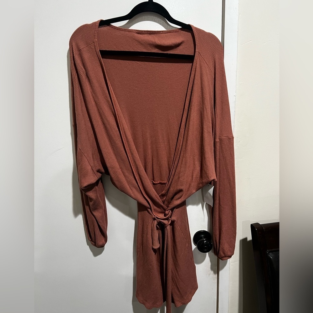 Go Couture Rust Long Sleeve Dress